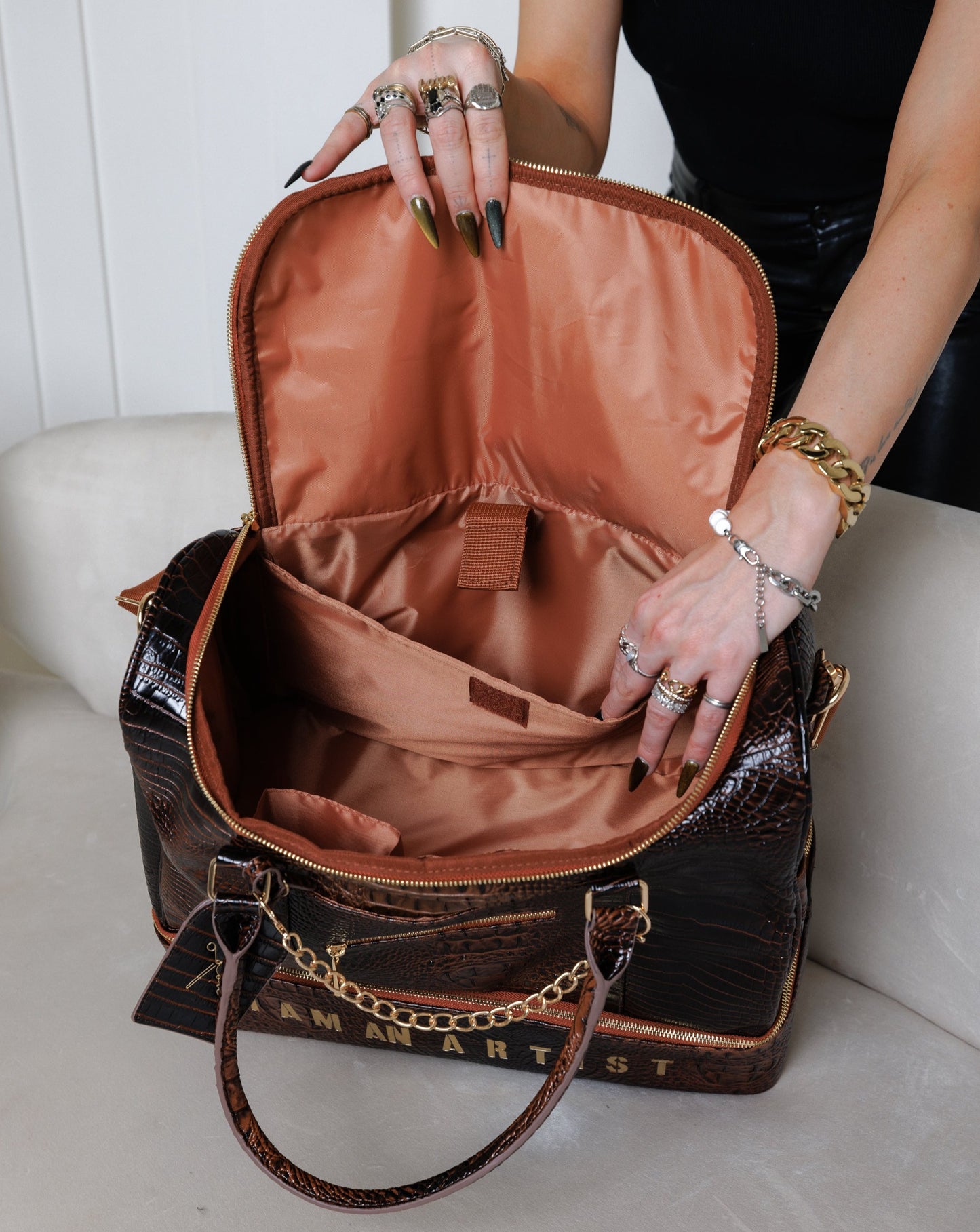 Artisan Series: Artem “I Am An Artist” Brown Vegan Leather Luxury Tote Bag