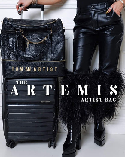 Artisan Series: Artemis “I Am An Artist” Black Vegan Leather Luxury Tote Bag