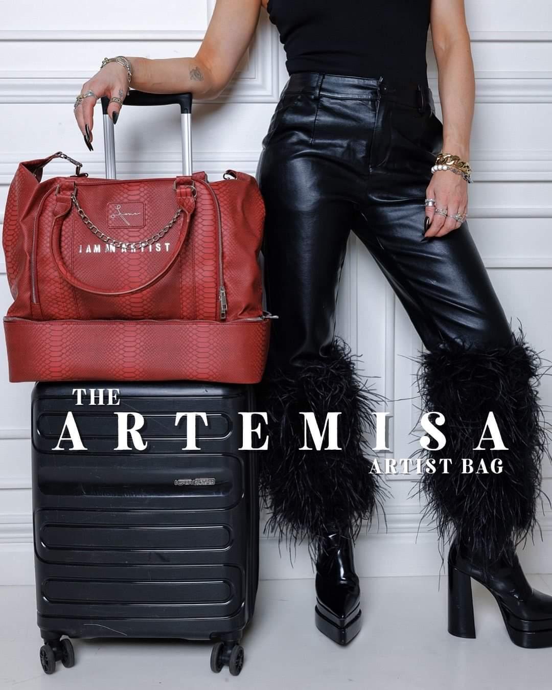 Artisan Series: Artemisa “I Am An Artist” Red Vegan Leather Luxury Tote Bag